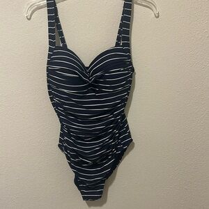 BOND-EYE Stripe one piece navy blue size 8 SWIMSUIT